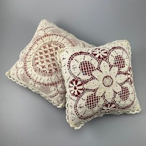 Pair of Petite Vintage Lace Accent Pillows